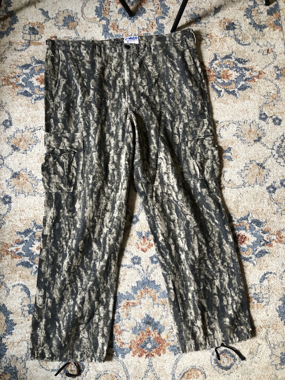 Camco Cargo Pants Mens 2XL Long Gray Camo Camouflage Hunting Outdoor USA Made
